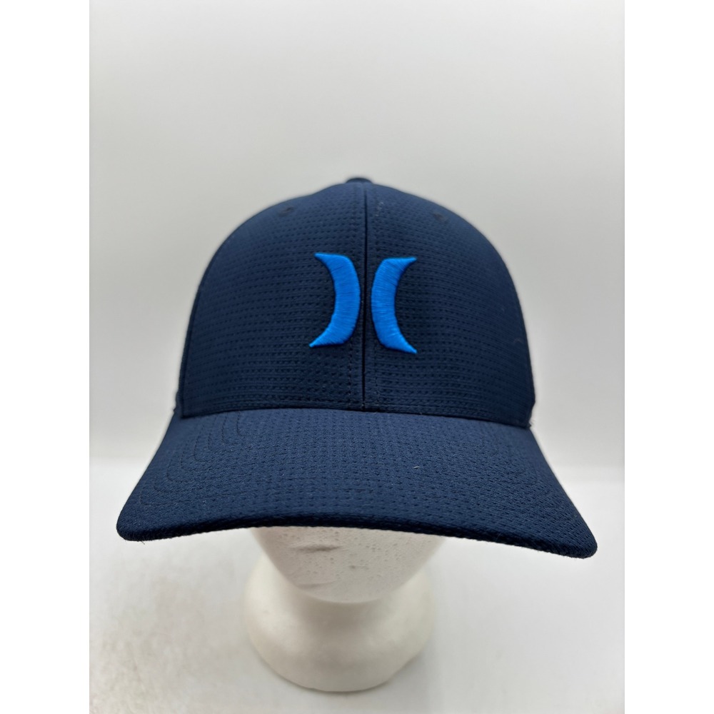 Hurley H2O-Dri Flexfit Hat Men L-XL Navy Blue Icon Logo Yupong Fitted Cap